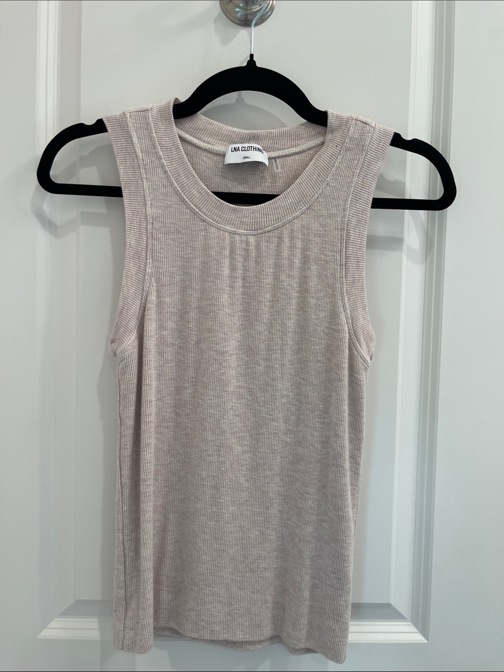 Women's Ribbed Tank Top in Light Beige